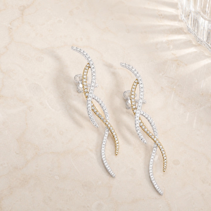 DE5513 - 18K White Gold Diamond Drop Earrings