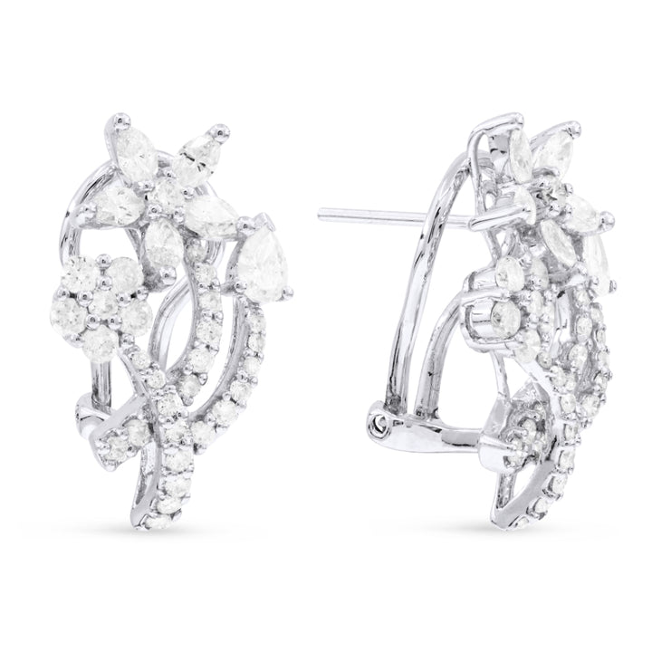 Madison L 18K White Gold Diamond Hoop Earrings - style DE5910