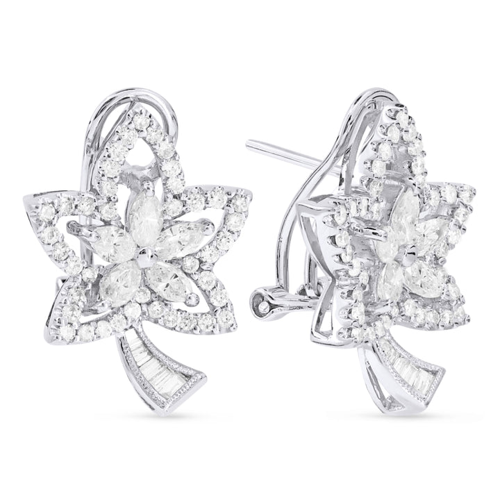 Madison L 18K White Gold Diamond Hoop Earrings - style DE6501