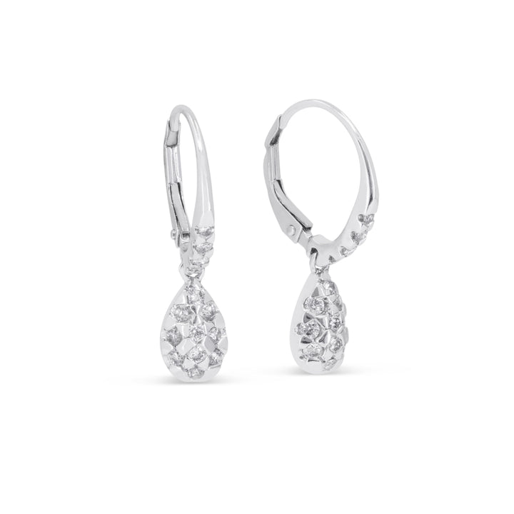 Madison L 14K White Gold Diamond Drop Earrings - style DE6882