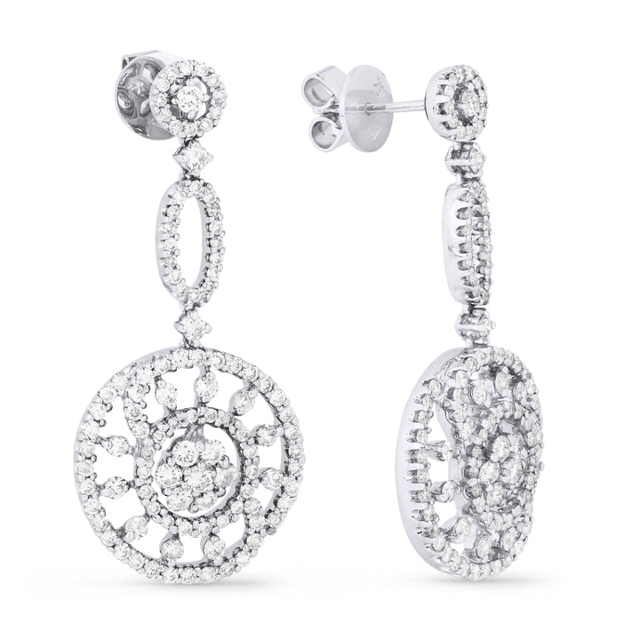 Madison L 18K White Gold Diamond Drop Earrings - style DE7120