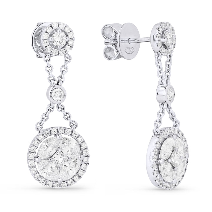 Madison L 18K White Gold Diamond Drop Earrings - style DE7267