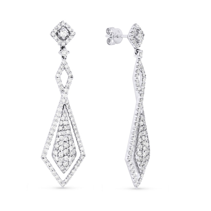 Madison L 18K White Gold Diamond Drop Earrings - style DE7584