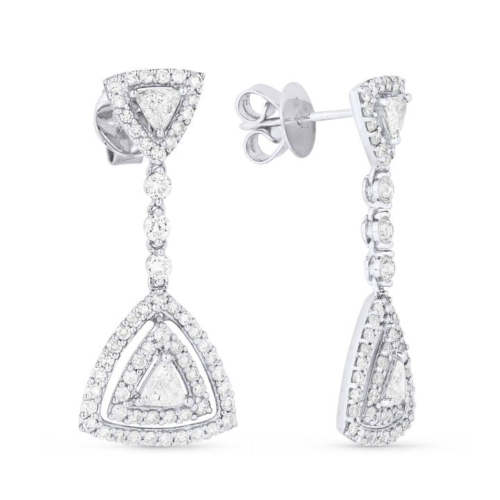 Madison L 18K White Gold Diamond Drop Earrings - style DE7640