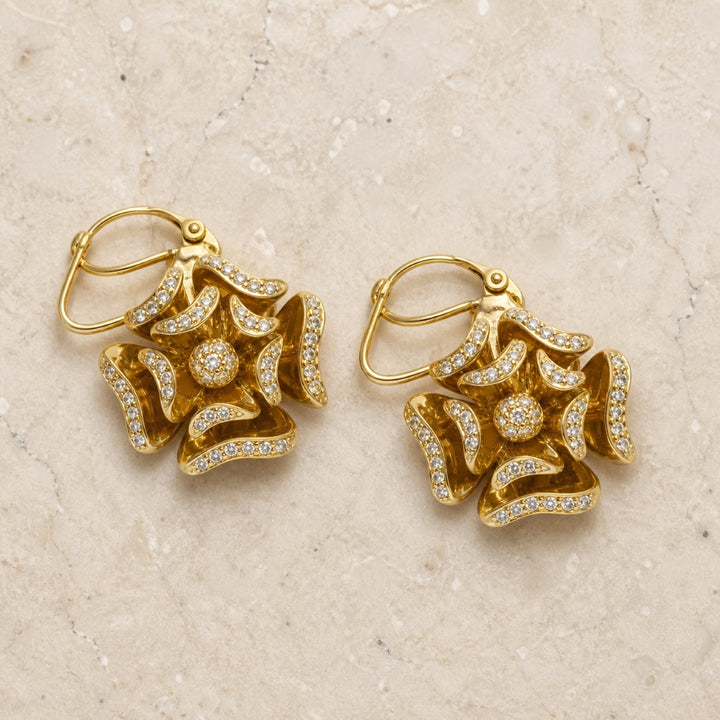 DE7742 - 14K Yellow Gold Diamond Stud Earrings