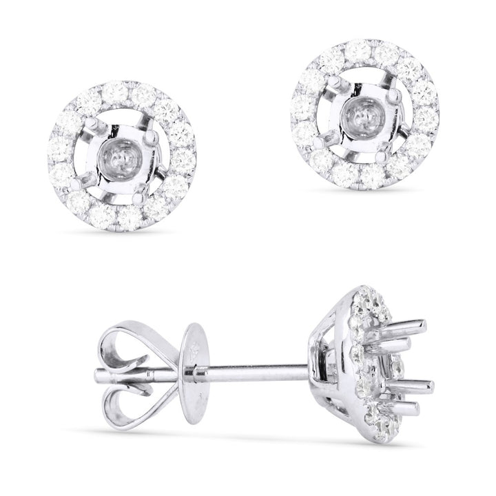 Madison L 18K White Gold Diamond Stud Earrings - style DE8792