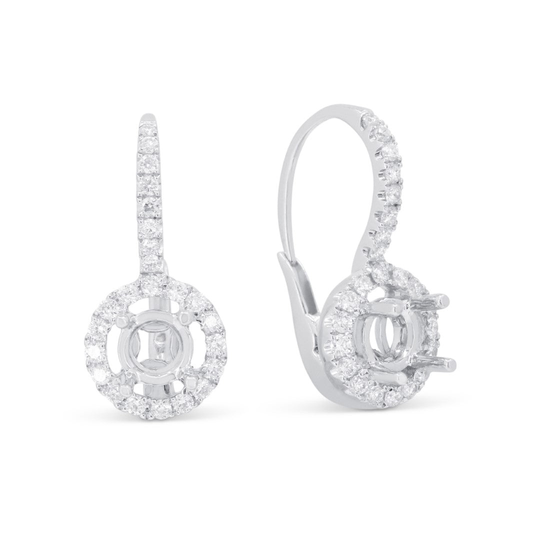 Beautiful Hand Crafted 18K White Gold White Diamond Milano Collection Drop Dangle Earrings With A Lever Back Closure