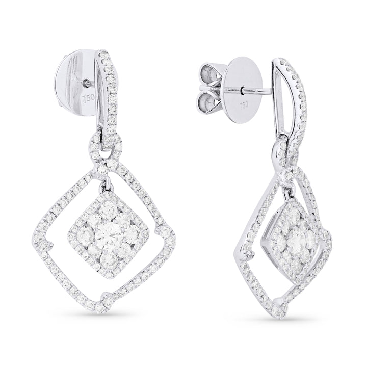 Madison L 18K White Gold Diamond Drop Earrings - style DE9315
