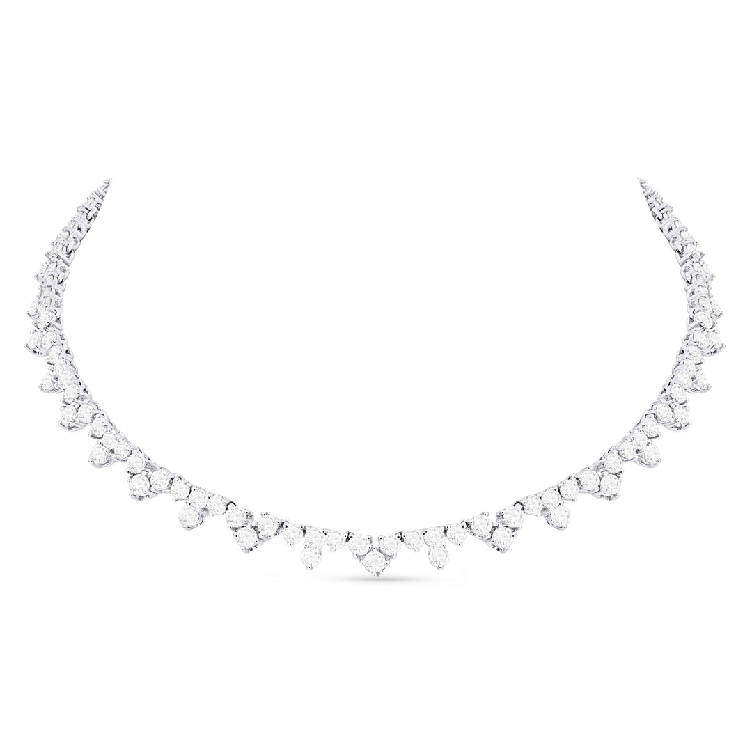 Beautiful Hand Crafted 18K White Gold White Diamond Aspen Collection Necklace