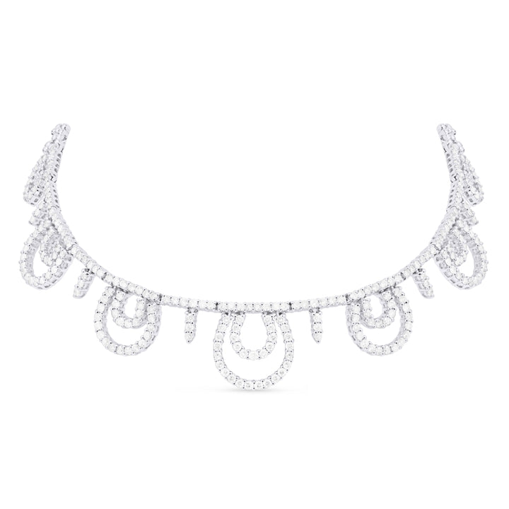 Madison L 14K White Gold Diamond Cocktail Necklace - style DN2482