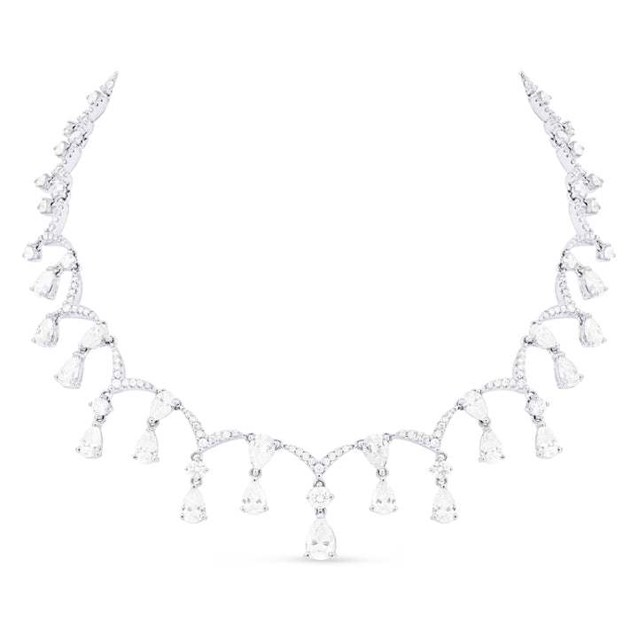 Madison L 18K White Gold Diamond Cocktail Necklace - style DN2605