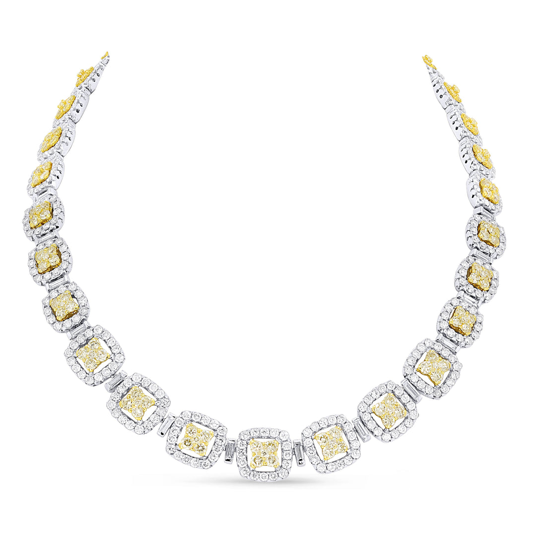 Beautiful Hand Crafted 18K White Gold White Diamond Aspen Collection Necklace