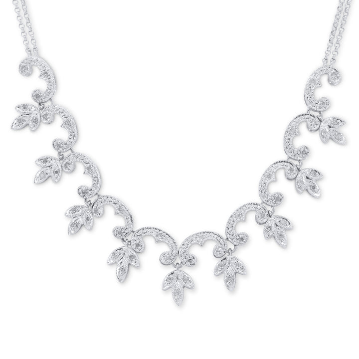 Madison L 14K White Gold Diamond Necklace - style DN2915