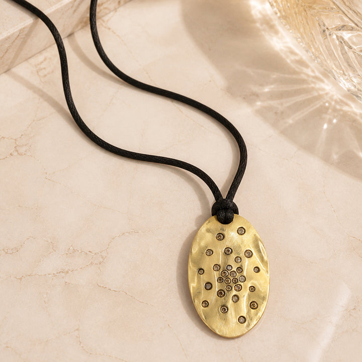DN3493 - 14K Yellow Gold Brown Diamond Necklace