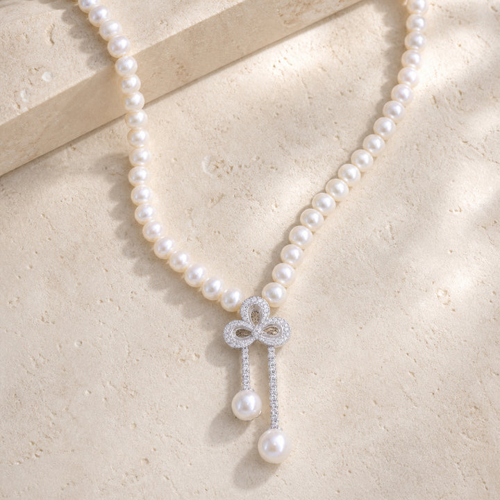 DN3530 - 14K White Gold Pearl Necklace