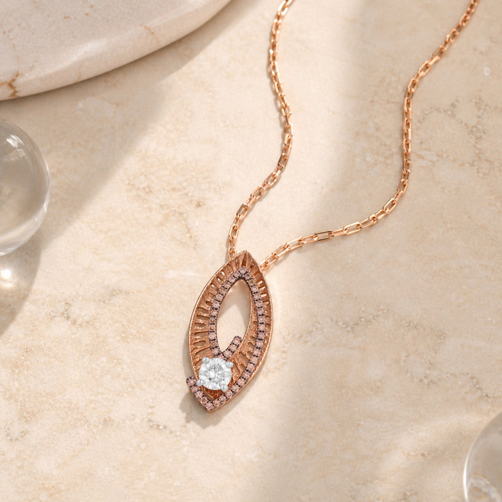 DN3565 - 14K Rose Gold Diamond Pendant