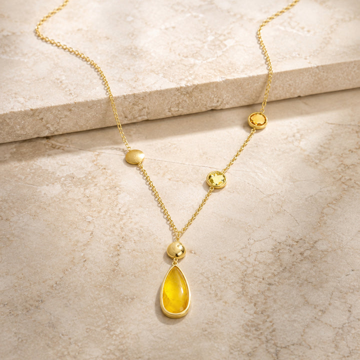 DN3819 - 14K Yellow Gold Citrine Necklace