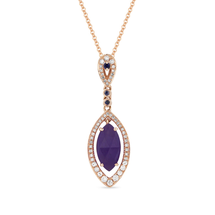 Madison L 14K Rose Gold Purple Jade Pendant - style DN3987