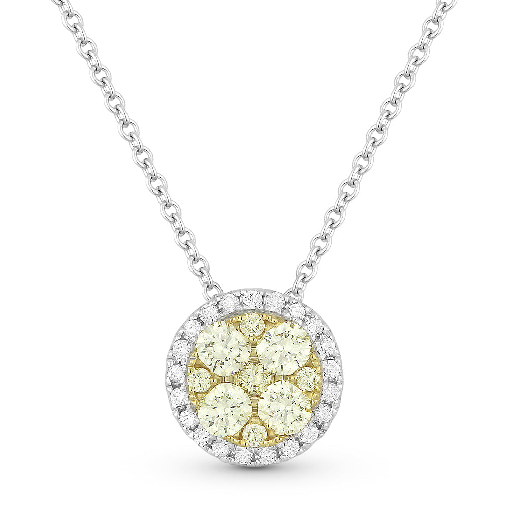 Beautiful Hand Crafted 18K White Gold  Yellow Diamond And Diamond Lumina Collection Pendant