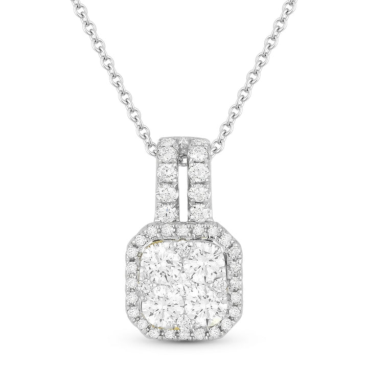 Madison L 18K White Gold Diamond Cluster Pendant - style DN4867