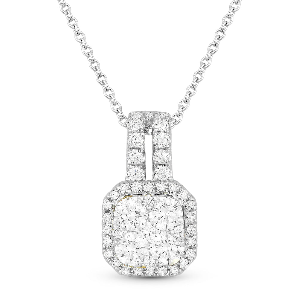 Beautiful Hand Crafted 18K White Gold White Diamond Lumina Collection Pendant