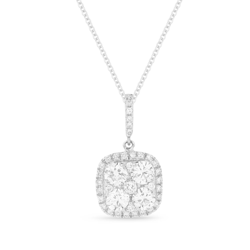 Beautiful Hand Crafted 18K White Gold White Diamond Lumina Collection Pendant