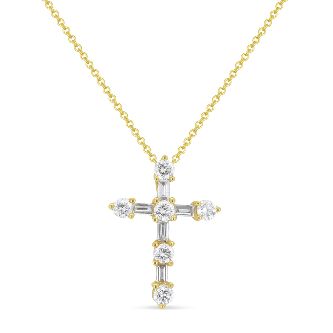 Beautiful Hand Crafted 18K Yellow Gold White Diamond Milano Collection Pendant