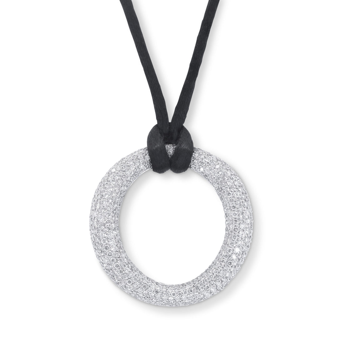 Beautiful Hand Crafted 14K White Gold White Diamond Aspen Collection Pendant