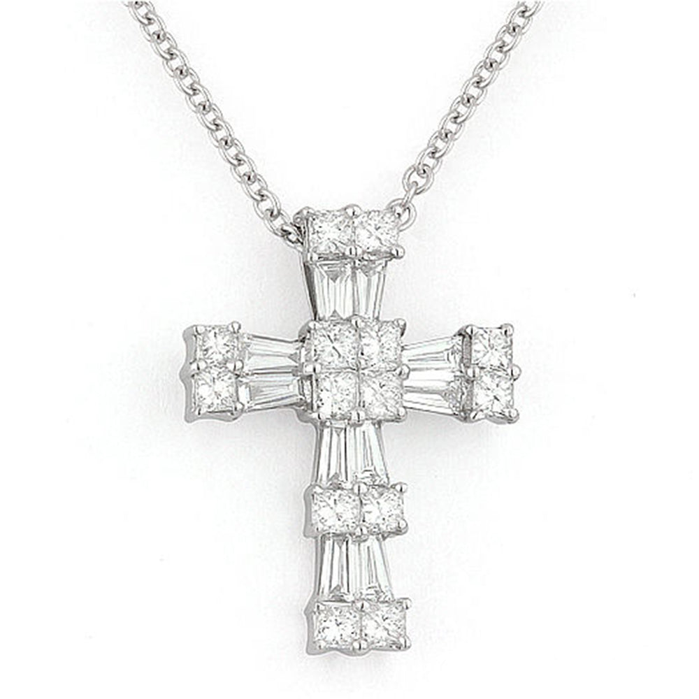 Beautiful Hand Crafted 18K White Gold White Diamond Religious Collection Pendant
