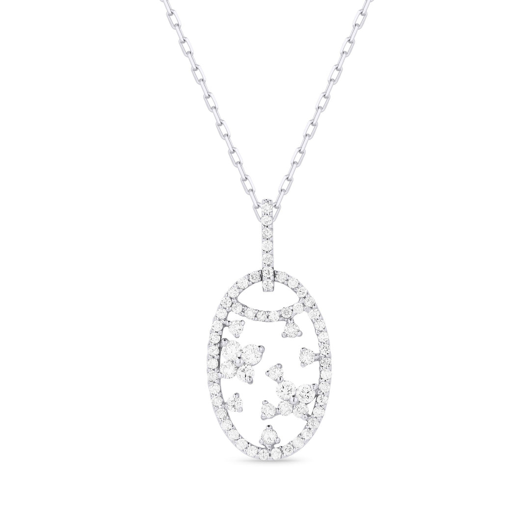 Beautiful Hand Crafted 18K White Gold White Diamond Milano Collection Pendant