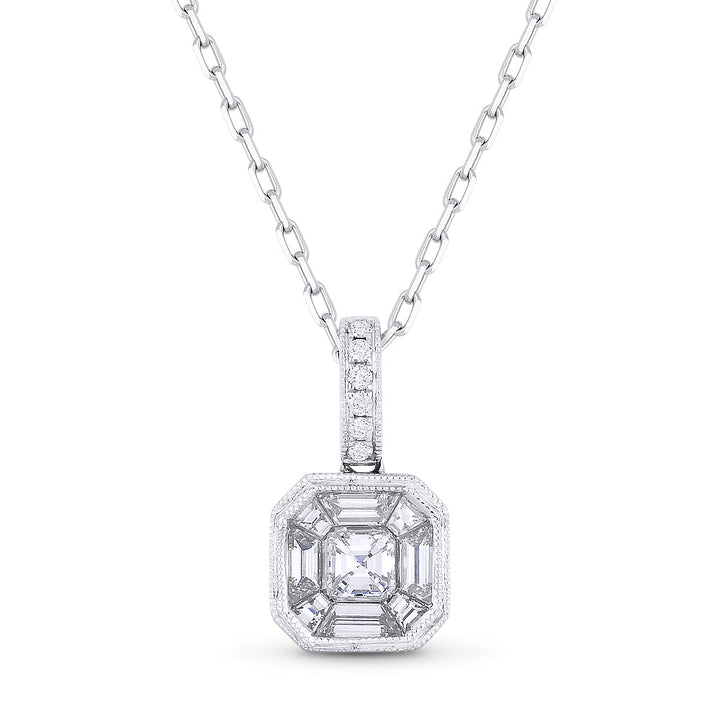 Madison L 18K White Gold Diamond Cluster Pendant - style DP5040