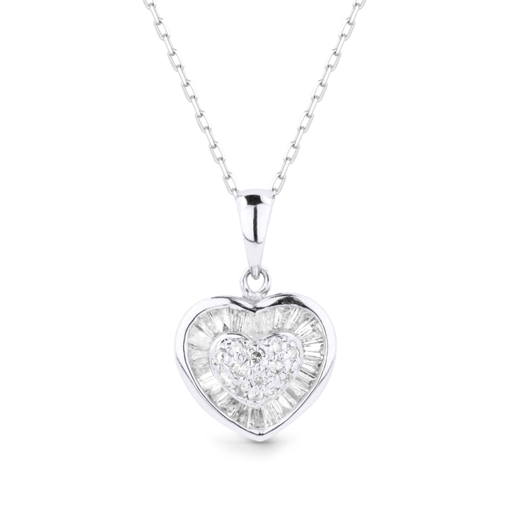 Madison L 18K White Gold Diamond Heart Pendant - style DP5768