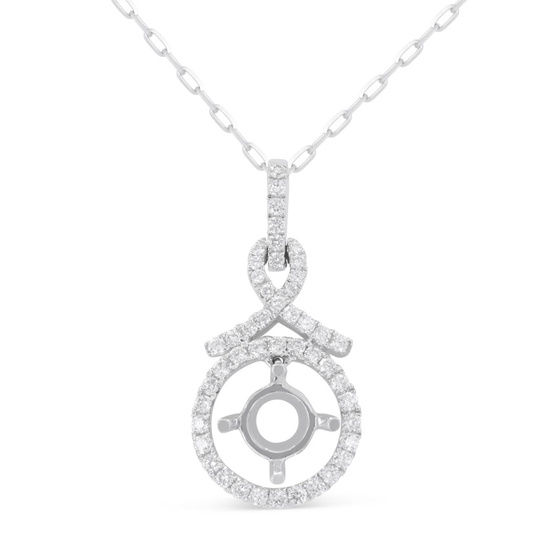 Beautiful Hand Crafted 18K White Gold White Diamond Milano Collection Pendant