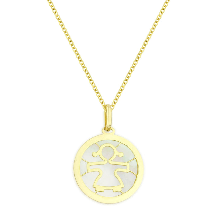 Madison L 14K Yellow Gold Mother of Pearl Pendant - style DP6049