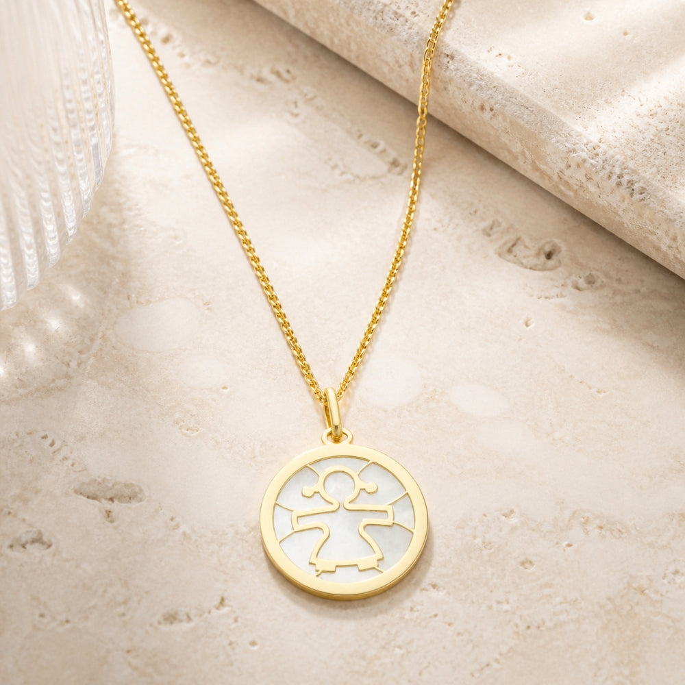 DP6049 - 14K Yellow Gold Mother of Pearl Pendant