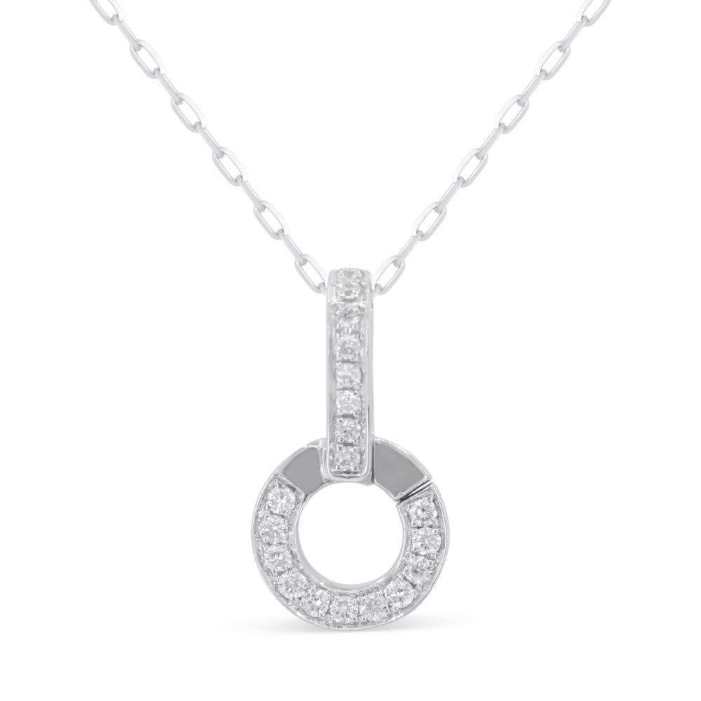 Beautiful Hand Crafted 18K White Gold White Diamond Milano Collection Pendant