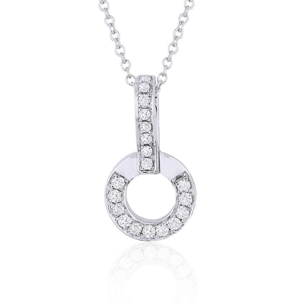 Beautiful Hand Crafted 18K White Gold White Diamond Milano Collection Pendant