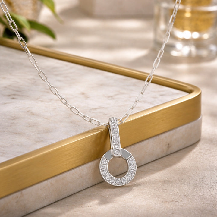DP6158 - 18K White Gold Diamond Pendant