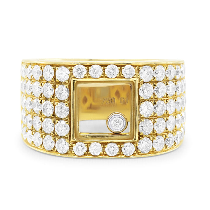 Beautiful Hand Crafted 18K Yellow Gold White Diamond Aspen Collection Ring