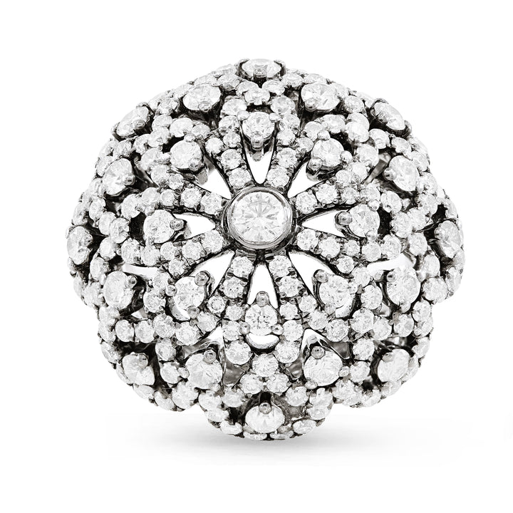 Beautiful Hand Crafted 18K White Gold White Diamond Aspen Collection Ring