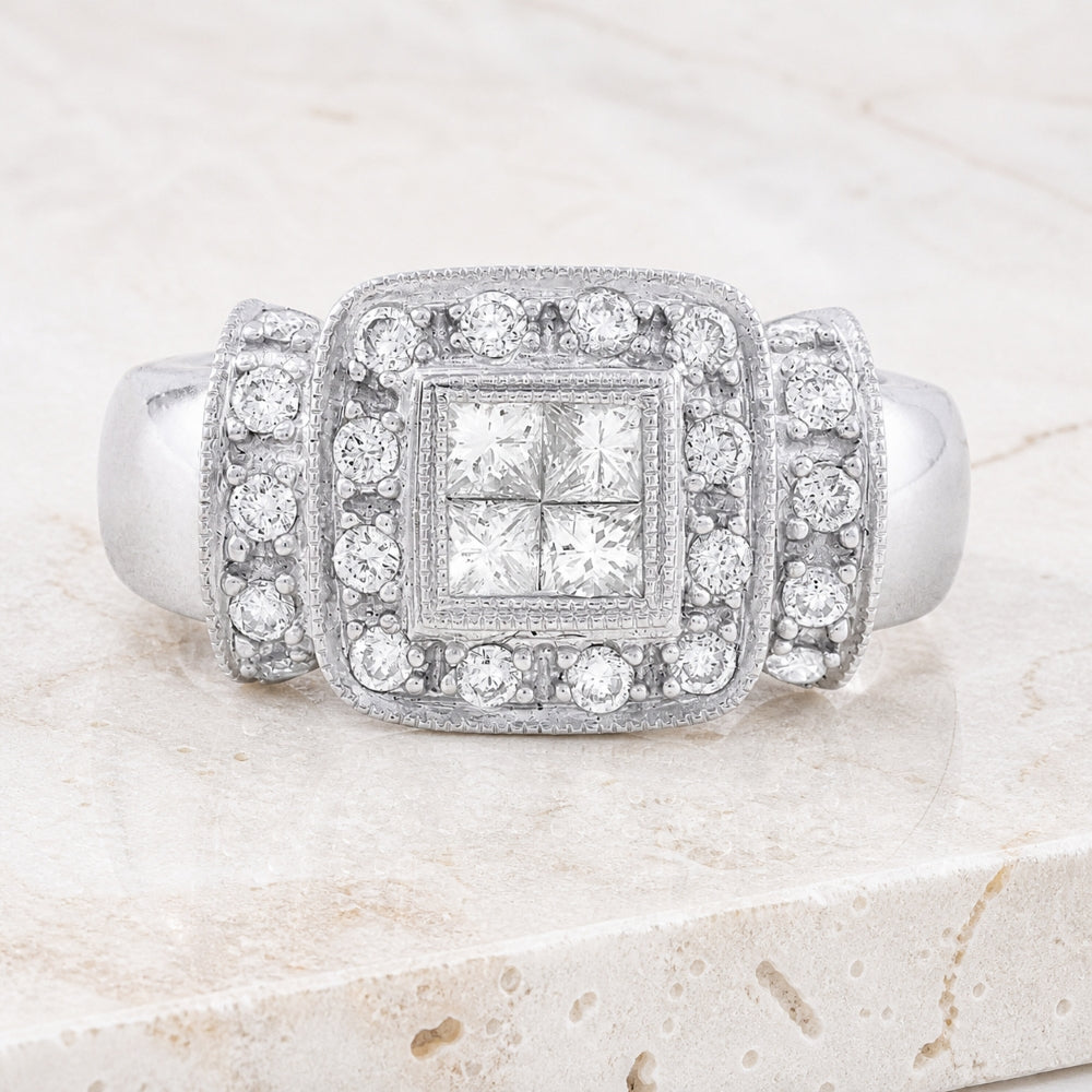 DR2257 - 18K White Gold Diamond Ring