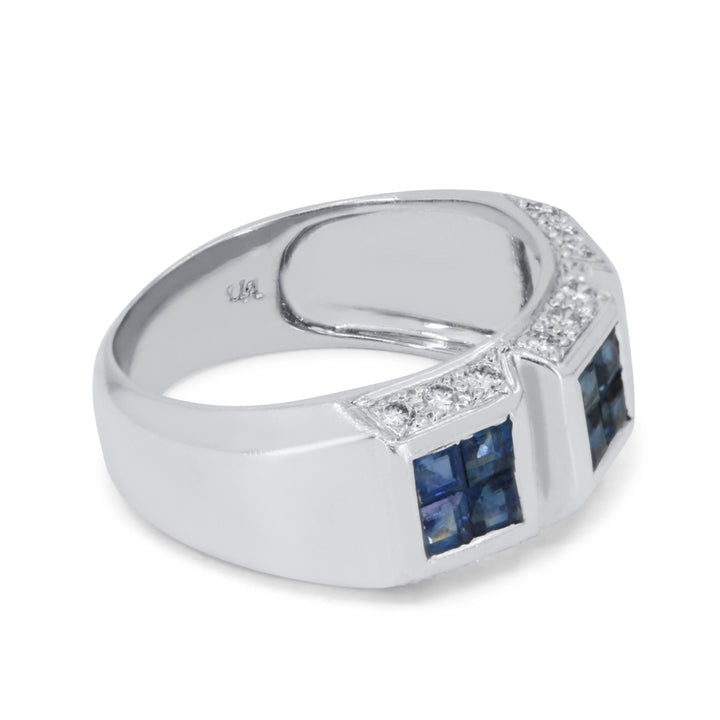 DR3665 - 14K White Gold Sapphire Ring