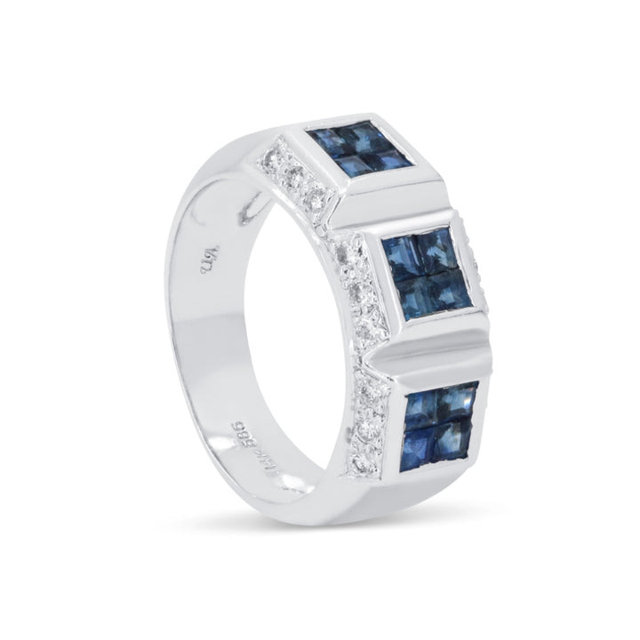DR3665 - 14K White Gold Sapphire Ring