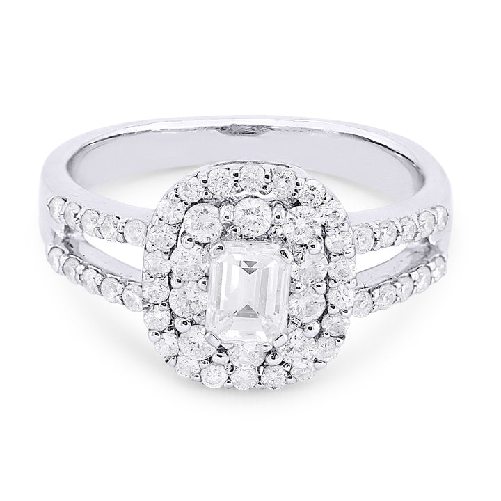 Beautiful Hand Crafted 18K White Gold White Diamond Lumina Collection Ring