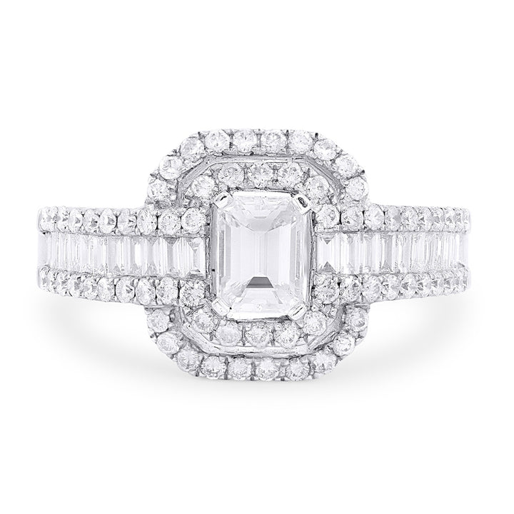 Beautiful Hand Crafted 18K White Gold White Diamond Lumina Collection Ring