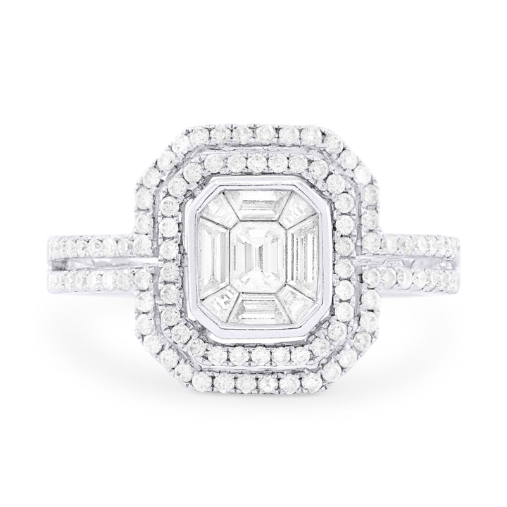 Beautiful Hand Crafted 18K White Gold White Diamond Lumina Collection Ring