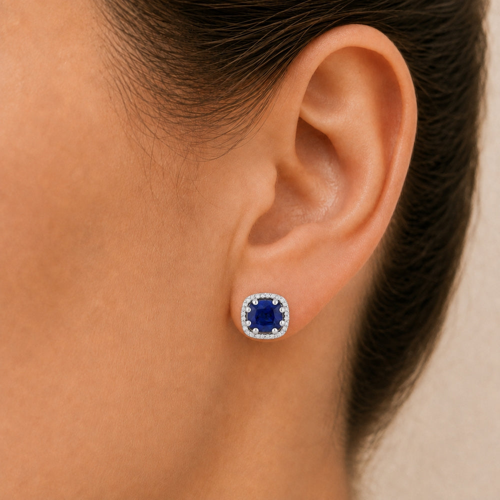 E1022 - 14K Gold Cushion Stud Earrings