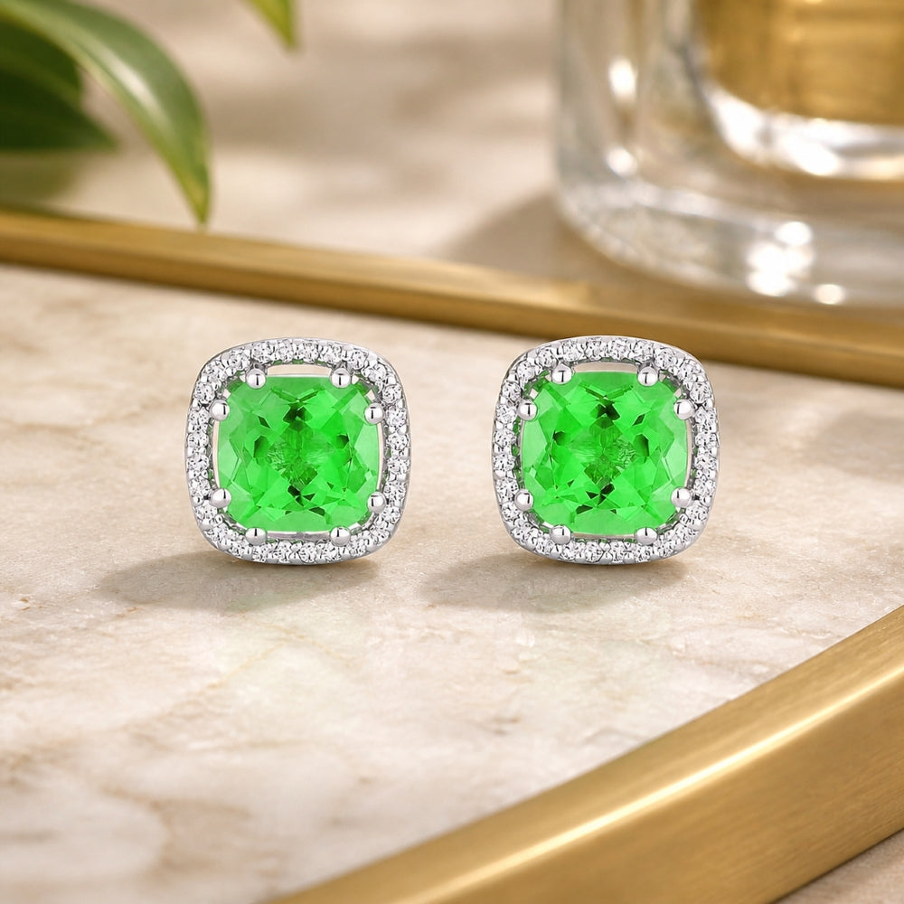 E1022 - 14K Gold Cushion Stud Earrings