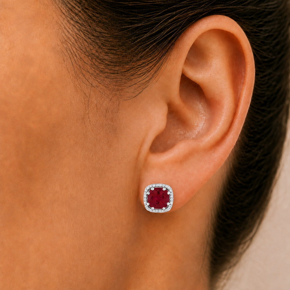 E1022 - 14K Gold Cushion Stud Earrings