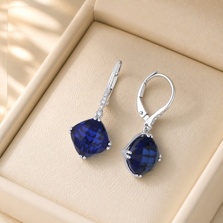 E1032 - 14K Gold Cushion Drop Earrings